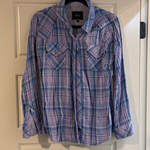 Rails Blue and Purple Plaid Casual Shirt